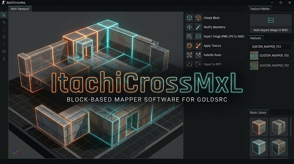 NexStudio Mapper preview: block-based map editor for GoldSrc